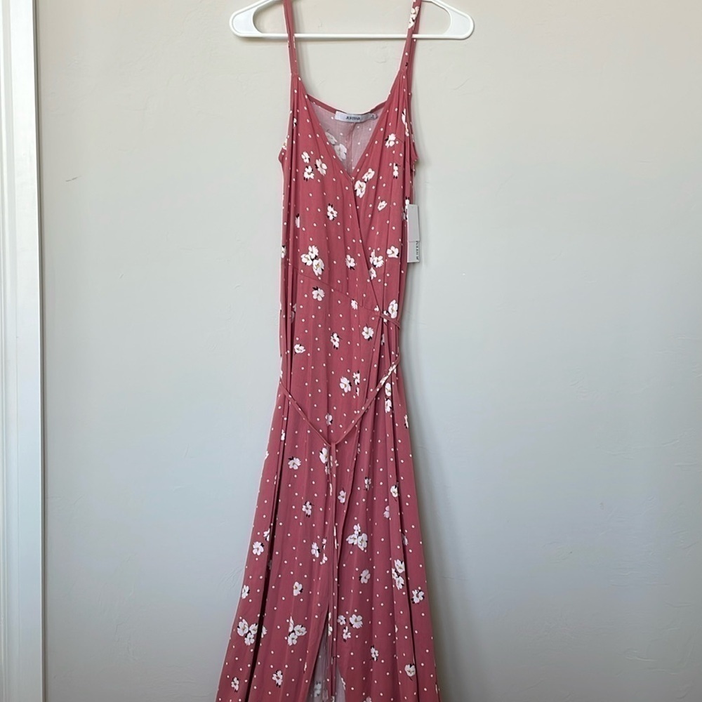 Floral Sleeveless/Spaghetti Strap Maxi Wrap Dress